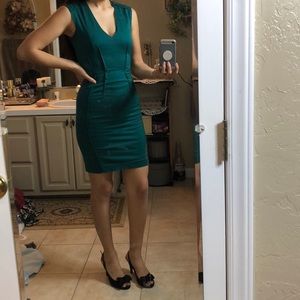 Tight green formal dress